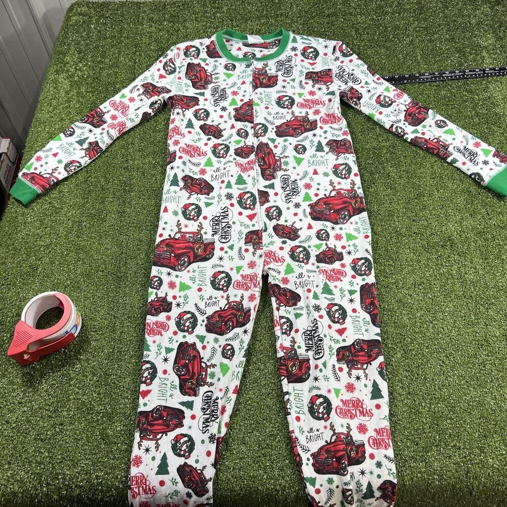 Buc-ee's sz S Unisex Pajama One Piece Nutcracker Holiday Jumpsuit Cotton Blend
